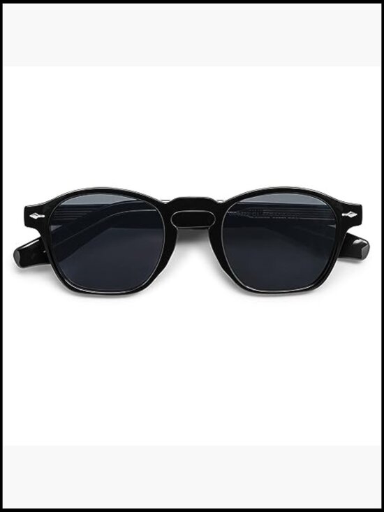 Retro Square Sunglasses Thin Cube Frames Vintage Slim Intellectual Style